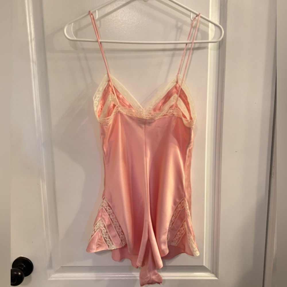 Victorias Secret Vintage Pearl Pink Ivory Lace Teddy One Piece - Picture 2 of 12